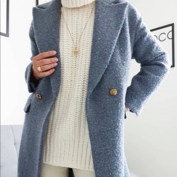 🌸Zara blue coat with gold buttons - Picture 5 of 10